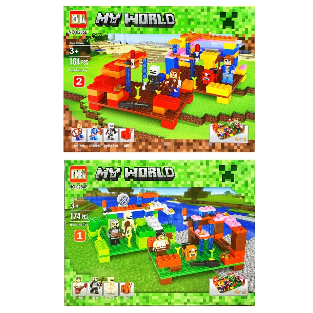 My World Building Blocks Bricks Kit Toy 4 in 1 Village Set Building Block Toy