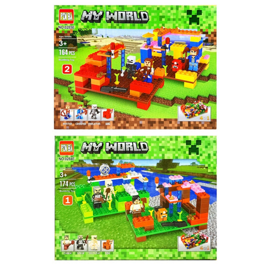 My World Building Blocks Bricks Kit Toy 4 in 1 Village Set Building Block Toy