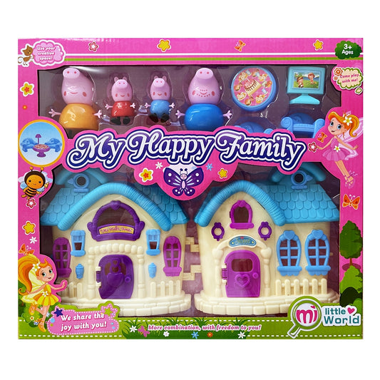 My Happy Family Peppa Pig Action Figures and House