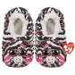 Ty Beanie Babies Fashion Zoey Zebra Plush Sequin Slippers Socks