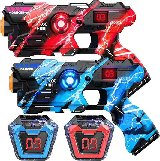 Laser Tag Gun Set with Digital LED Score Display Vest Play Set