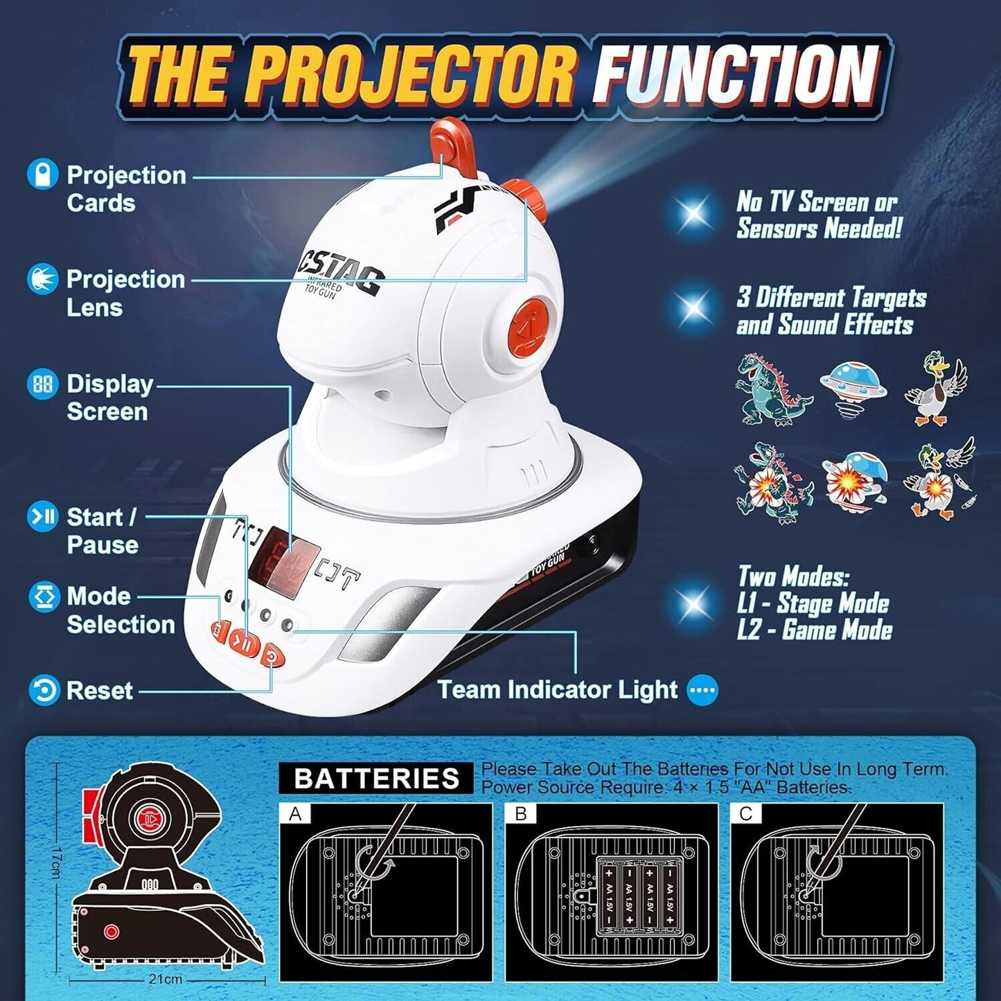 CS Tag Laser Tag Gun Play Set with LED Projection