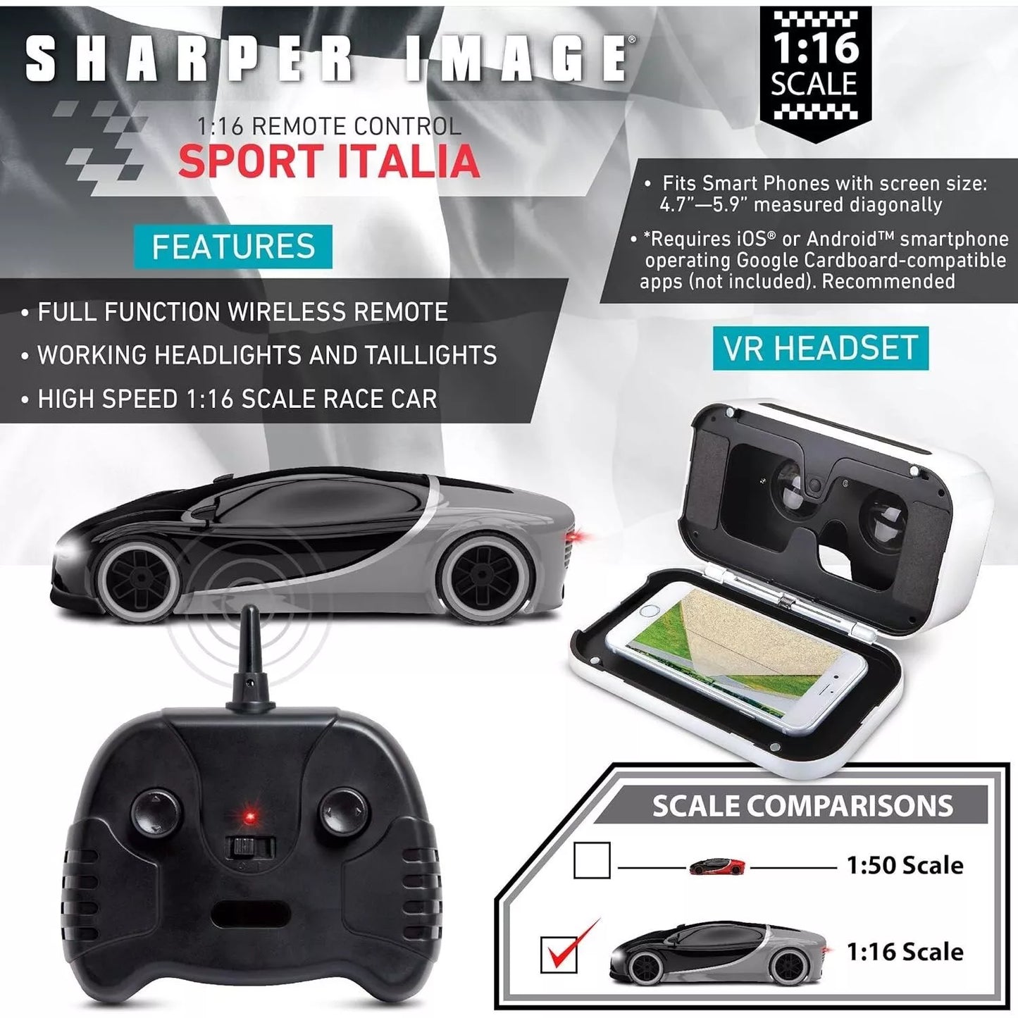 Sharper Image Virtual Reality Italia Rechargeable Racing Car