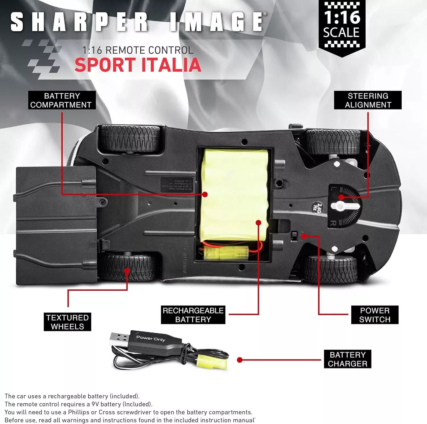 Sharper Image Virtual Reality Italia Rechargeable Racing Car