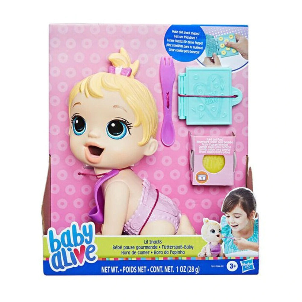 Hasbro Baby Alive - Lil Snacks Doll - Blonde Hair - Pink 3+