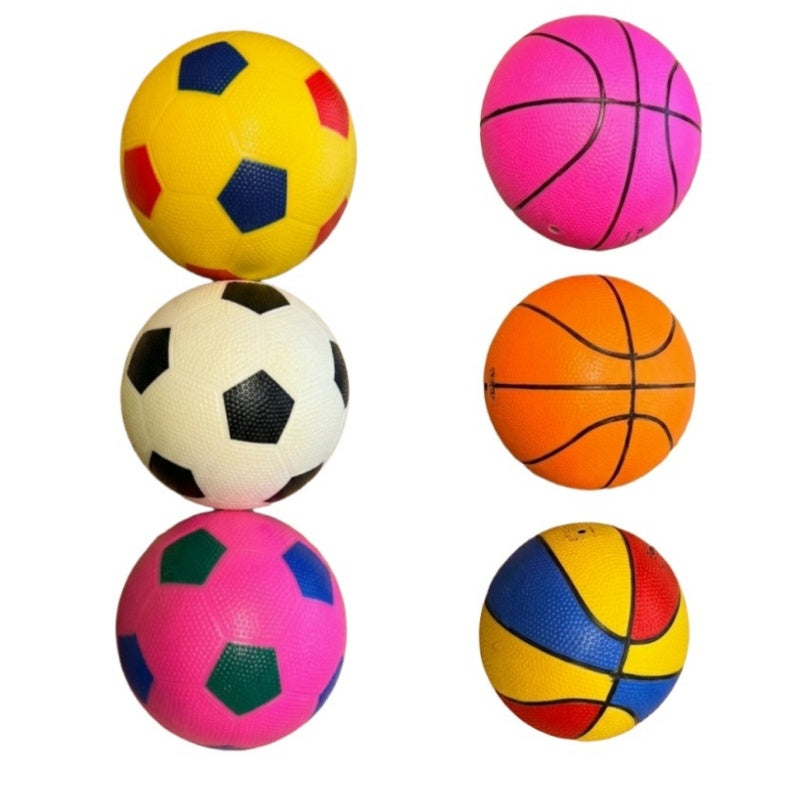 6-Pack Inflatable Toy Soccer Balls and Basketballs