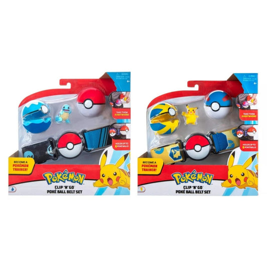 Pokémon Pikachu & Squirtle Clip 'N' Go Poké Ball Belt Set Action Figure