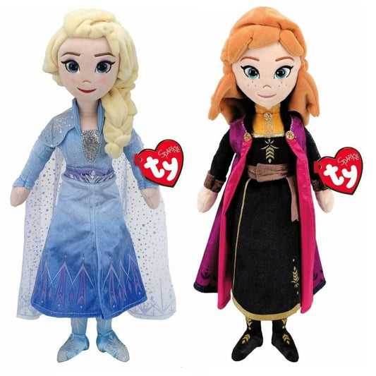 16" Ty Beanie Buddy Sparkle Disney Frozen 2 Princess Elsa & Anna Stuffed Soft Toy