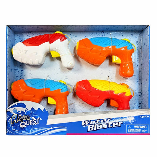 Aqua Quest Kids Water Blaster Set - Pack of 4 Summer Toy Water Guns