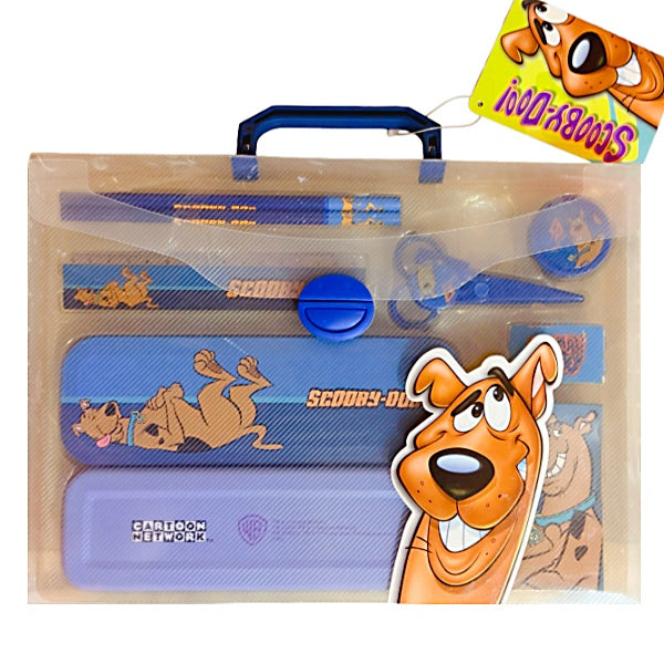 Official Scooby-Doo Kids Stationery Set in Clear Carry Case - Blue