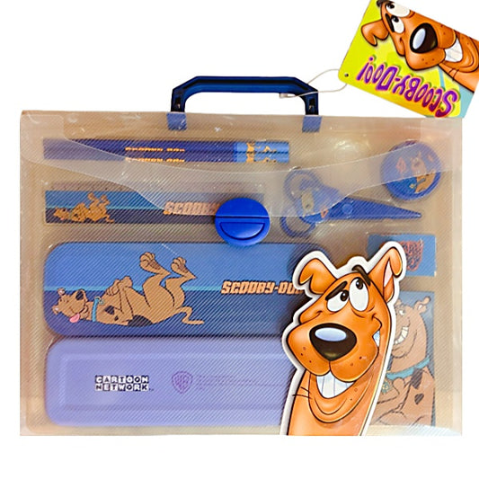 Official Scooby-Doo Kids Stationery Set in Clear Carry Case - Blue