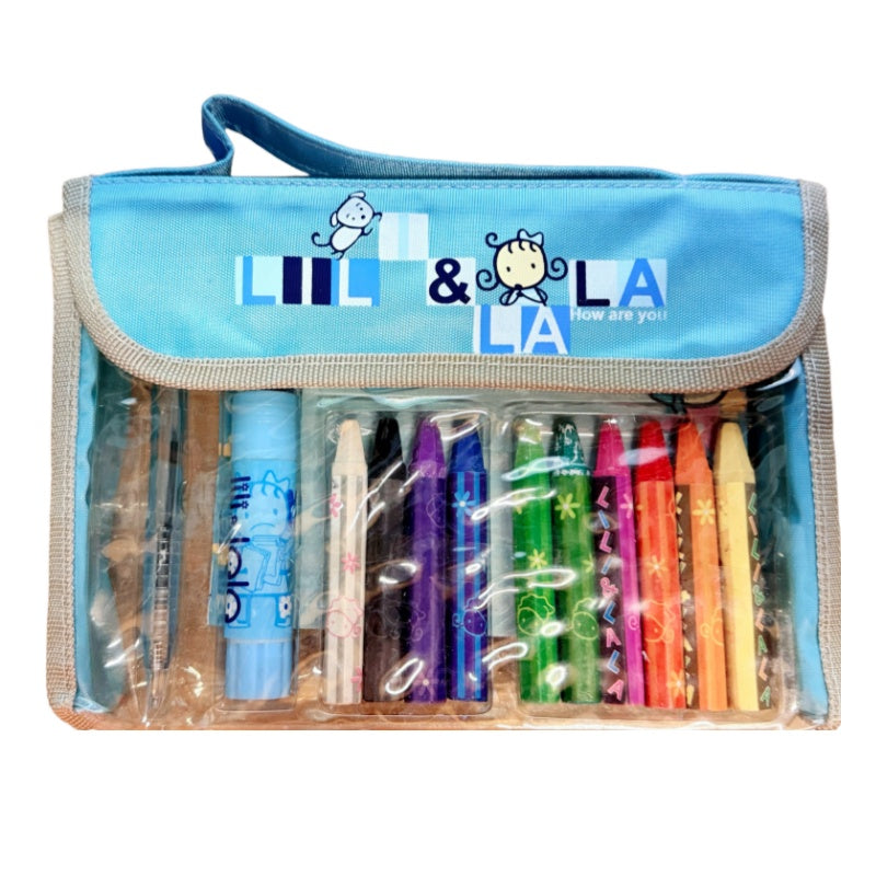 Lili & Lala Kids Stationery Set in Blue Carry Bag (Small)