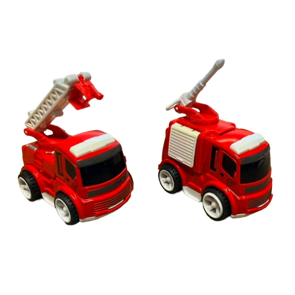 2 x 3.5" Diecast Metal Fire Truck Toy Vehicle – Mini Fire Engine Model Set