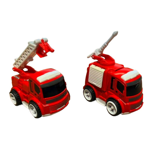 2 x 3.5" Diecast Metal Fire Truck Toy Vehicle – Mini Fire Engine Model Set