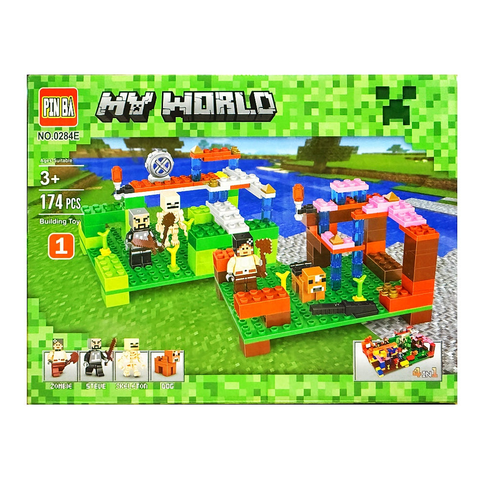 My World Building Blocks Bricks Kit Toy 4 in 1 Village Set Building Block Toy