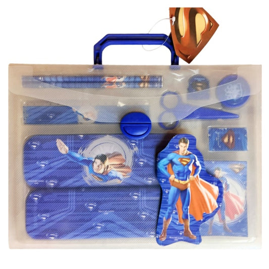 DC Superman Kids Stationery Set in Clear Carry Case