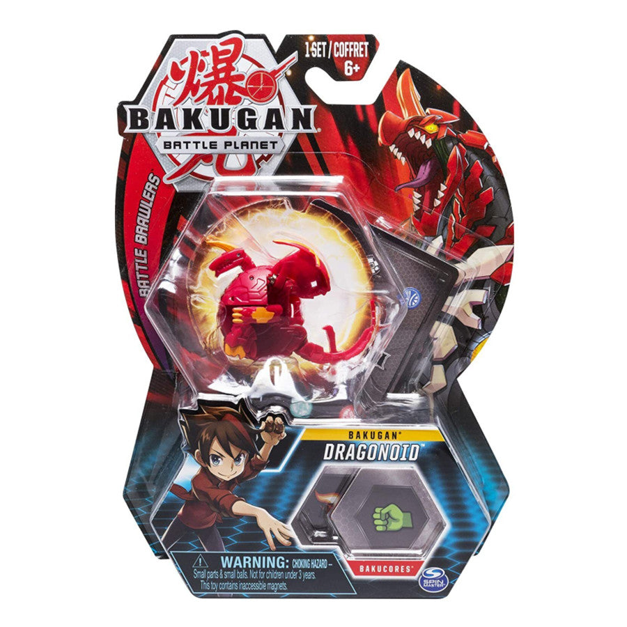 Bakugan Battle Planet, Dragonoid, 3 Inch Collectible Action Figures - 2 Bakucores, 1 Card