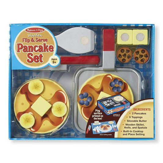 Melissa & Doug Wooden Flip and Serve Pancake Set - Wooden Play Food