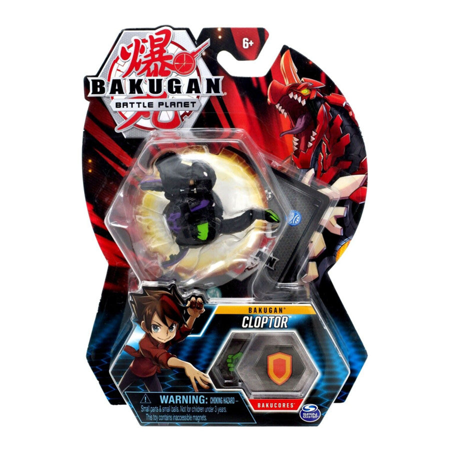 Bakugan Battle Planet, Cloptor, 3 Inch Collectible Action Figures - 2 Bakucores, 1 Card