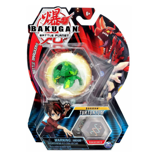 Bakugan Battle Planet, Turtonium, 3 Inch Collectible Action Figures - 2 Bakucores, 1 Card