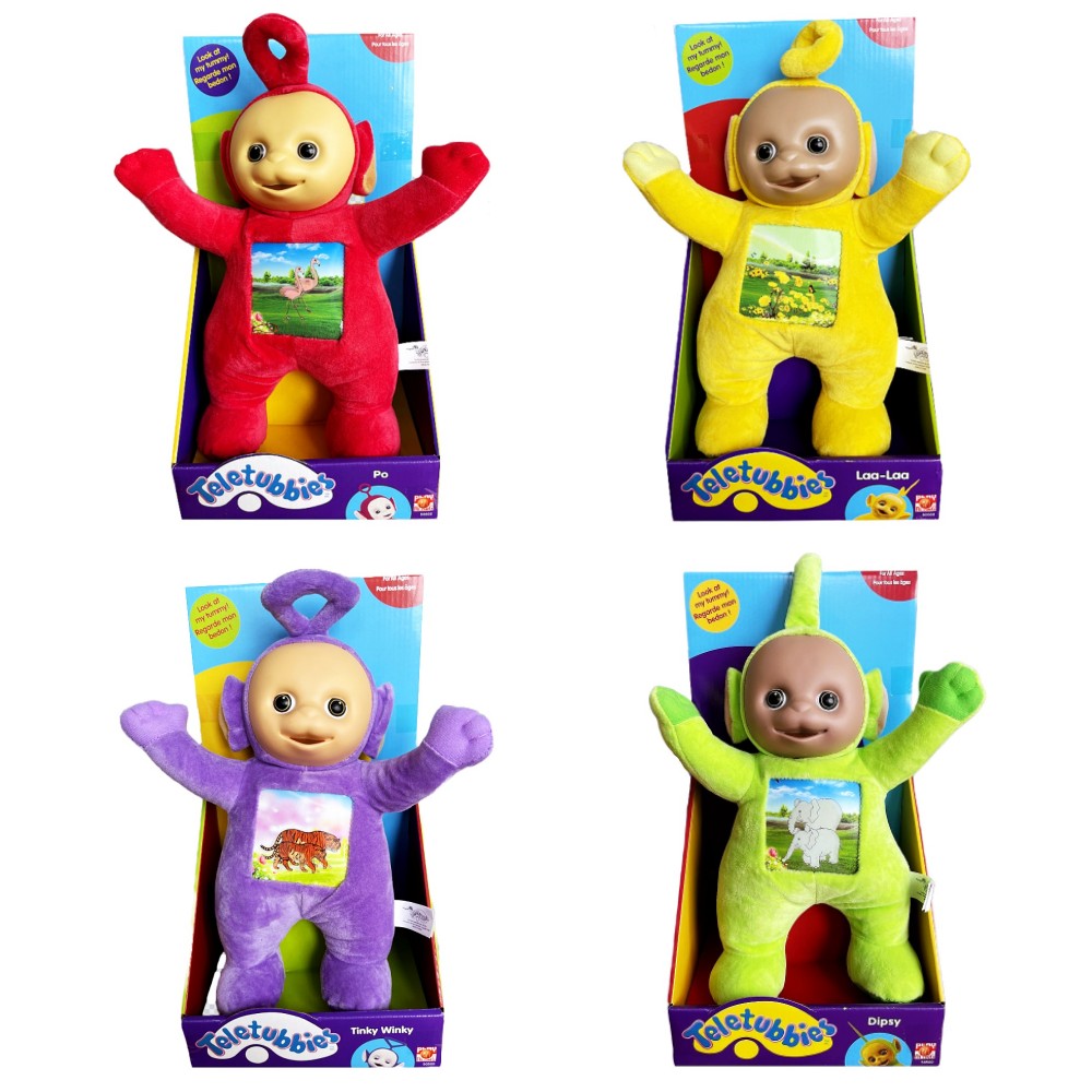 4 x Teletubbies Po, Laa-Laa, Tinky Winky & Dipsy Plush Soft Toy 13"