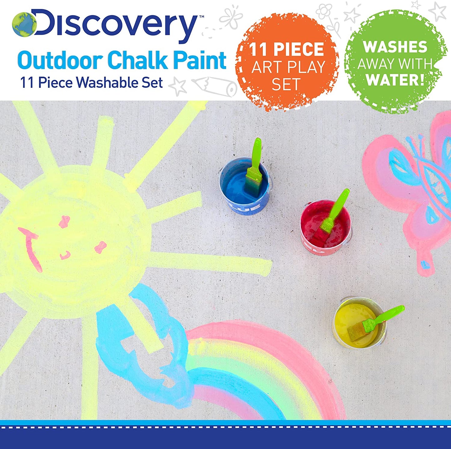 Discovery Outdoor Chalk Paint 11 Piece Washable Set