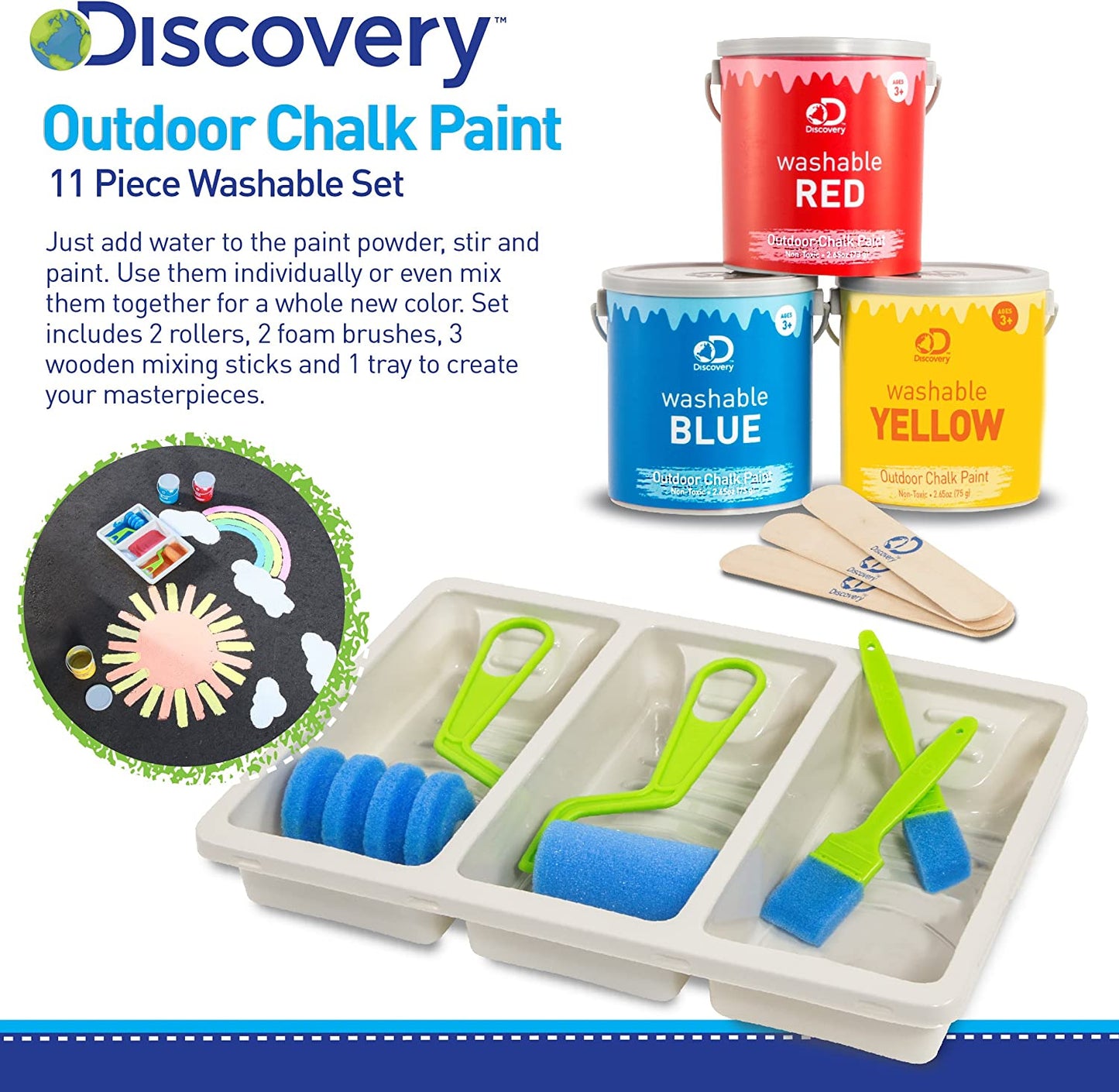 Discovery Outdoor Chalk Paint 11 Piece Washable Set