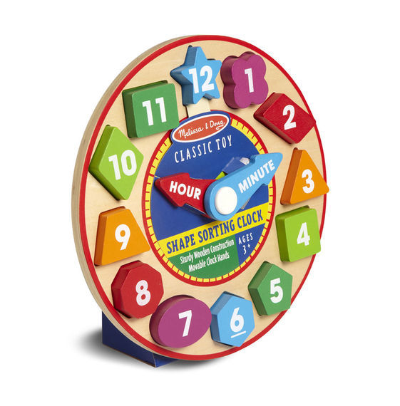 Melissa & Doug Wooden Shape Sorting Clock