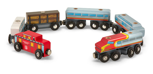 Melissa & Doug Wooden Train Set 8 Pieces