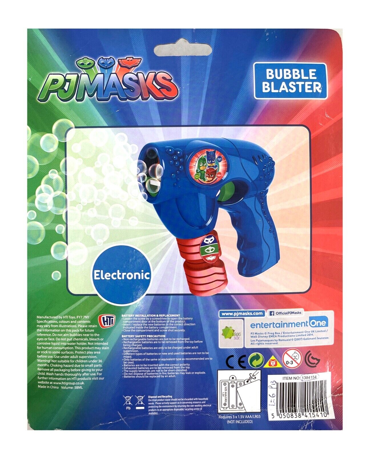 PJ Masks Bubble Blaster Bubble Gun