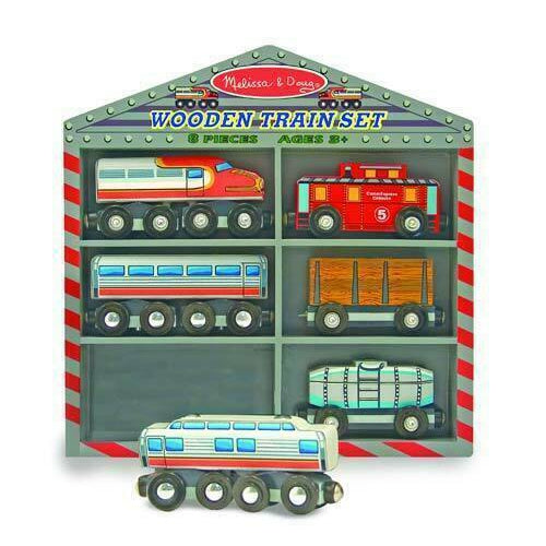 Melissa & Doug Wooden Train Set 8 Pieces