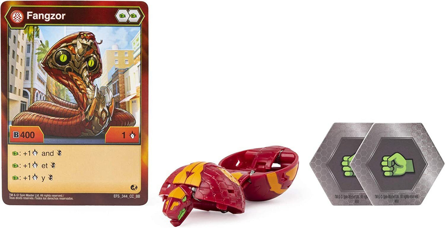 Bakugan Battle Planet, Fangzor, 3 Inch Collectible Action Figures - 2 Bakucores, 1 Card