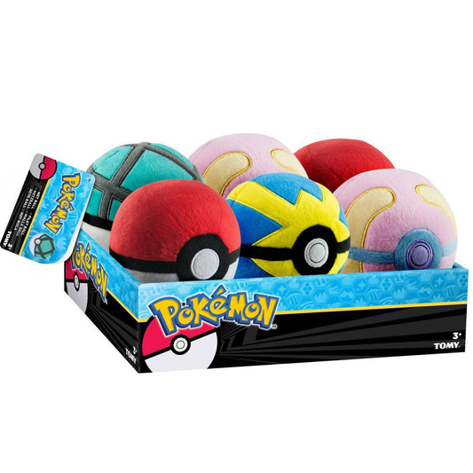 6 In Box 5" TOMY Pokémon Plush Poké Ball